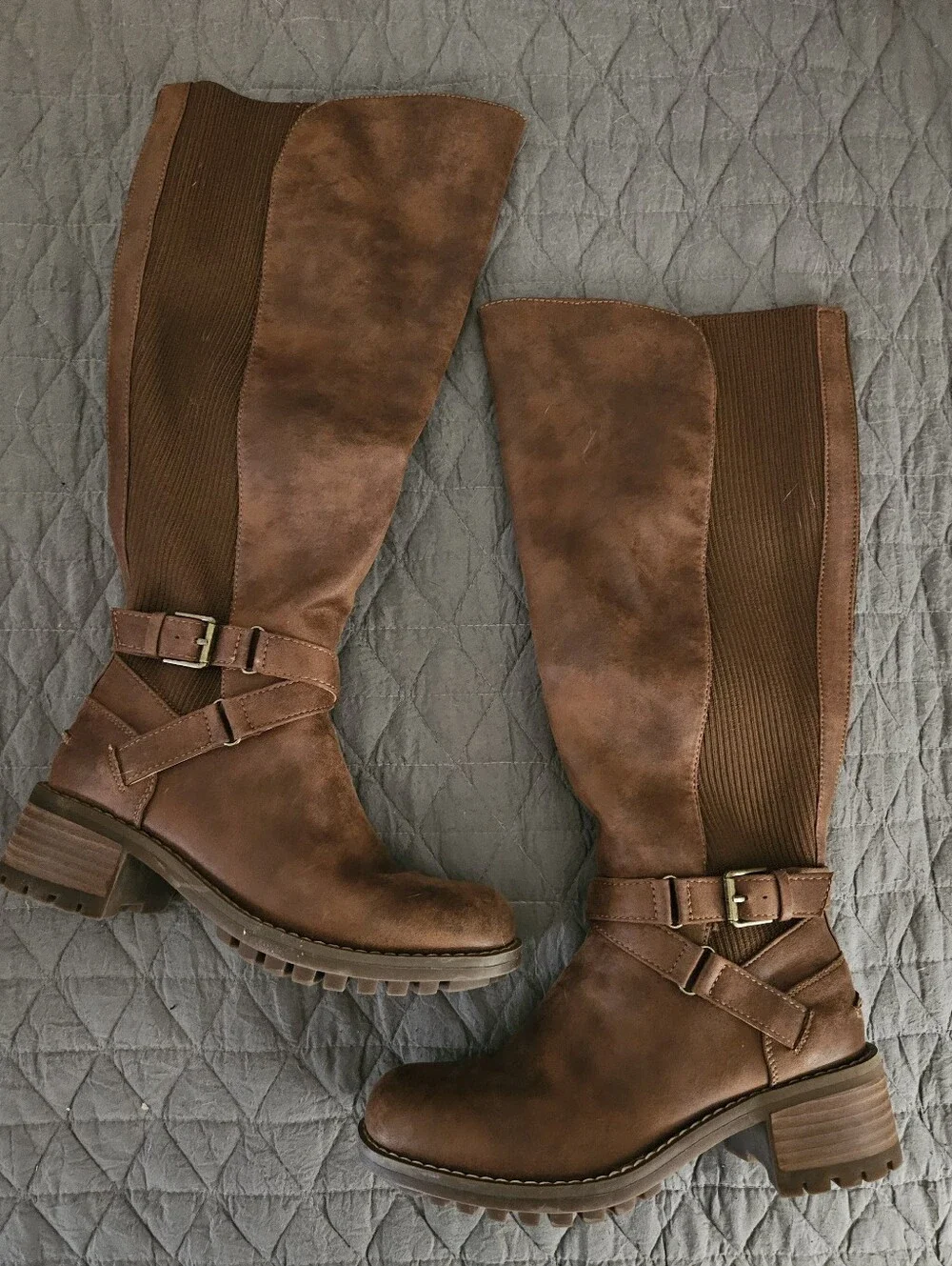 B-52 Tall Heeled Boot Brown Women's Mid-Calf Riding Boots - Classic Casual Style